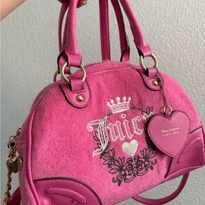 Juicy Couture Free Love Bowler Satchel Crossbody Hot Pink